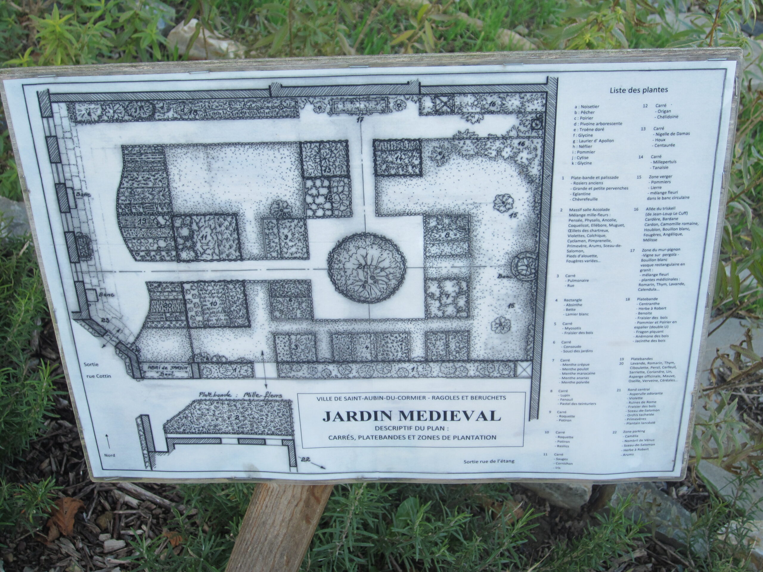 Le jardin médiéval plan historique